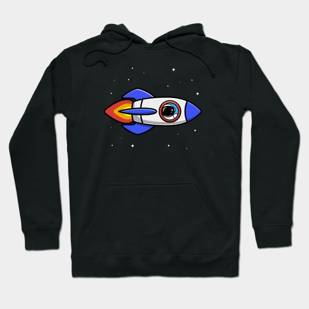 Astronaut Riding Rocket Cartoon Vector Icon Illustration Hoodie by Catalyst Labs